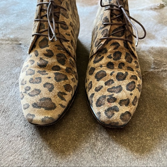 Saks Fifth Avenue Suede Leopard Booties - Picture 5 of 8